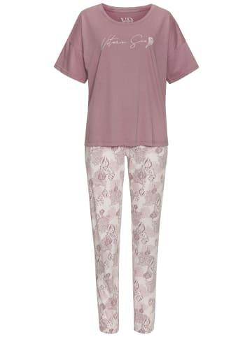 Vivance Active Pyjama in mauve-gemustert