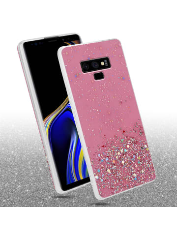 cadorabo Hülle für Samsung Galaxy NOTE 9 Glitter in Rosa mit Glitter