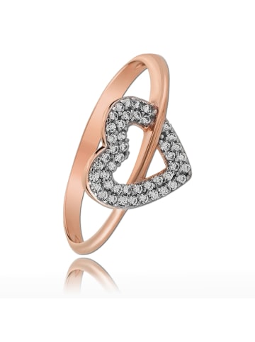 BALIA 333 Rosegold - 8 Karat Damen Ringe Herz Fingerring 58 (18,5)