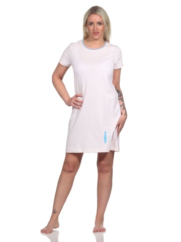 NORMANN Nachthemd halbarm Bigshirt Feder und Pfeil - 74880 in rosa