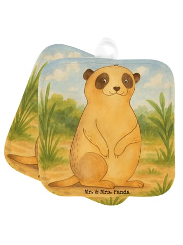 Mr. & Mrs. Panda Topfuntersetzer Erdmännchen Design ohne Spruch in Weiß