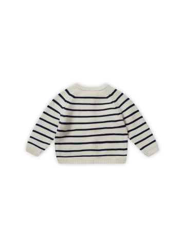 Stellou & friends Gestreifte Strickjacke in weiß