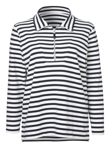 VIA APPIA DUE  Shirt Zeitloses Sweatshirt mit gestreiftem Allover-Muster in ecru / marine