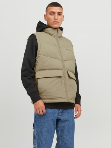 Jack & Jones Übergangs Stepp Weste Ärmellose Jacke JORVESTERBRO in Beige