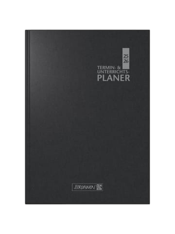 BRUNNEN Lehrerkalender 1 Woche/2 Seiten 2025/2026 ca. A5 17x24cm Baladek schwarz