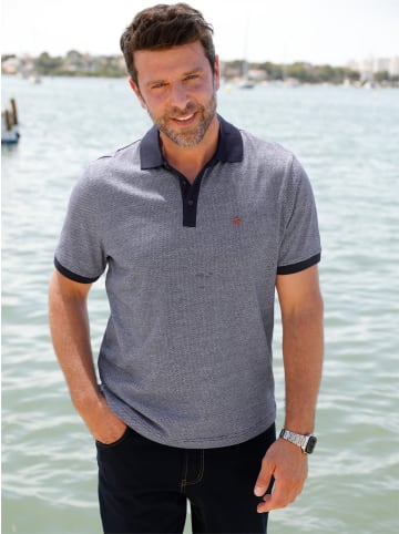 WITT WEIDEN Kurzarm-Poloshirt in marine-meliert