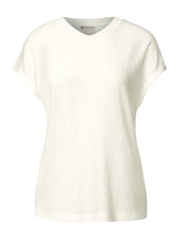 Street One Shirt mit Streifenstruktur in Weiß
