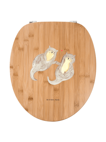 Mr. & Mrs. Panda Toilettendeckel Otter Hände halten ohne Spruch in Braun