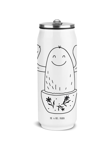 Mr. & Mrs. Panda Wasserflasche Kaktus Happy ohne Spruch in Weiß