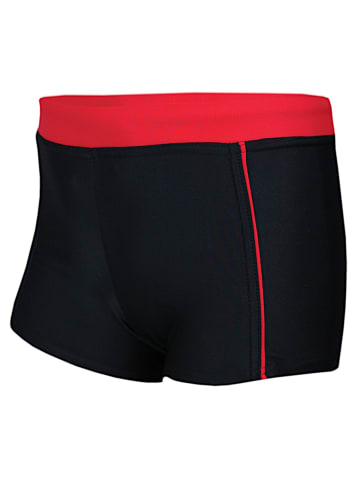 Aquarti Jungen Kinder Badehose Seitliche Paspel in schwarz/rot