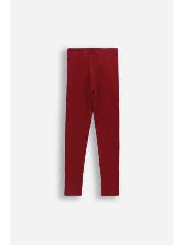 Coccodrillo Gerippte Leggings mit langem Bein in dunkelrot