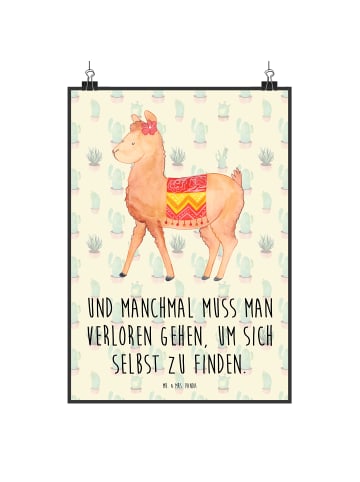Mr. & Mrs. Panda Poster Alpaka Stolz mit Spruch in Kaktus Grün