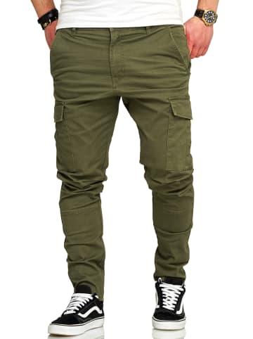 behype Cargohose - BHTROJAN Chino Jeans Hose Cargojeans Stoffhose in Khaki