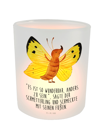 Mr. & Mrs. Panda glas kerzenhalter Schmetterling Zitronenfalter ... in Transparent