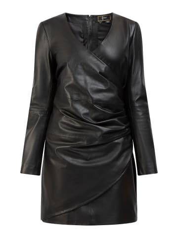 faina Lederkleid in Schwarz