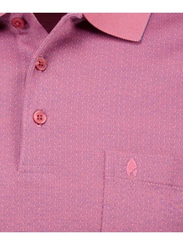 Ragman Softknit-Poloshirt Jacquard in Rot
