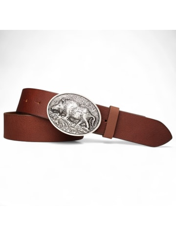 FRONHOFER Trachtengürtel Wildsau in Cognac