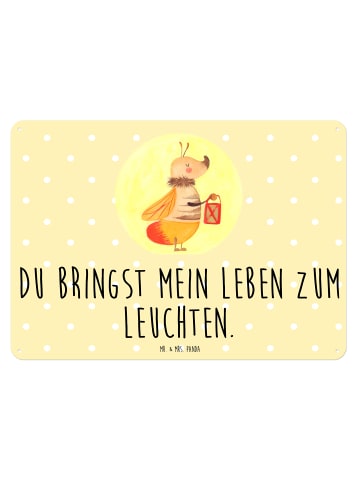 Mr. & Mrs. Panda Blechschild Glühwürmchen mit Spruch in Gelb Pastell