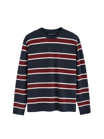 Polo Club Langarmshirt in Marineblau-Kastanienbraun