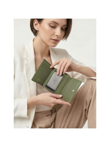 Lazarotti Bologna Leather Zip-Around Geldbörse Leder 12 cm in olive