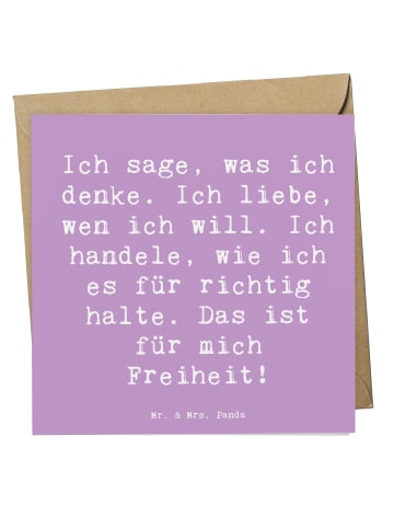 Mr. & Mrs. Panda Deluxe Karte Spruch Freiheit Leben mit Spruch in Lavendeltraum