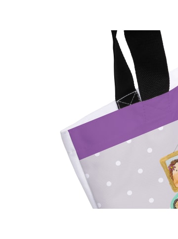 Mr. & Mrs. Panda Tote Bag Igel Familie mit Spruch in Grau Pastell