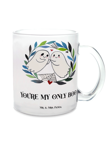 Mr. & Mrs. Panda Glas Gespenster Liebe mit Spruch in Transparent