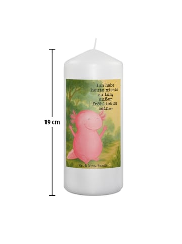 Mr. & Mrs. Panda Wachskerze Axolotl Hurra Design mit Spruch in Weiß