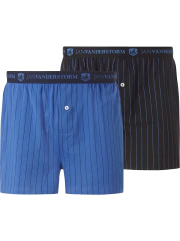 Jan Vanderstorm 2er Pack Boxershorts NICKE in royal blau dunkelblau