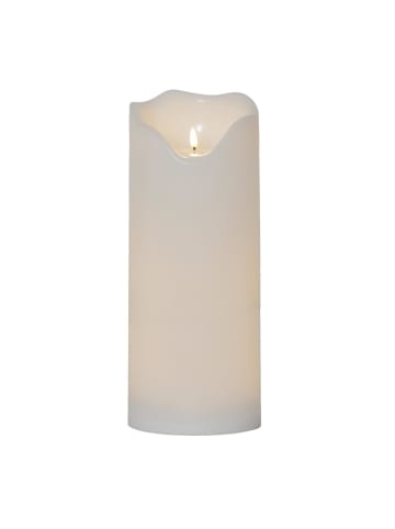 STAR Trading XXL Kerze Kunststoff flackernd H: 40cm für Außen in weiß