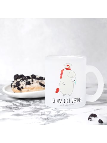 Mr. & Mrs. Panda Große Teetasse Einhorn Krankenschwester mit Spruch in Transparent