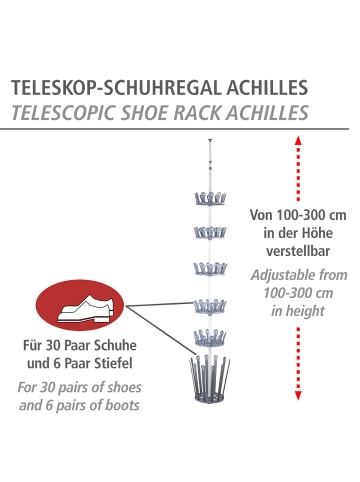 Wenko Teleskop-Schuhregal Achilles in Grau