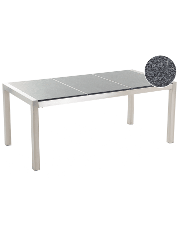 Beliani Esstisch GROSSETO in Grau/Silber - (W) 90 x (H) 74 x (L) 180 cm