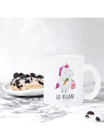 Mr. & Mrs. Panda Tee Tasse Einhorn Vegan mit Spruch in Transparent