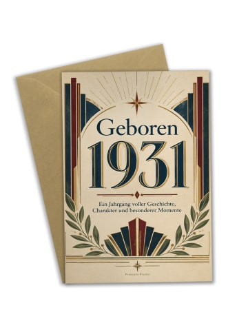 Geburtstagskarte 1931. Geburtstag Zahl elegant ... in Weiß