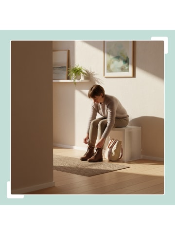 relaxdays Sitzbank in Weiß - (B)45 x (H)43 x (T)33 cm