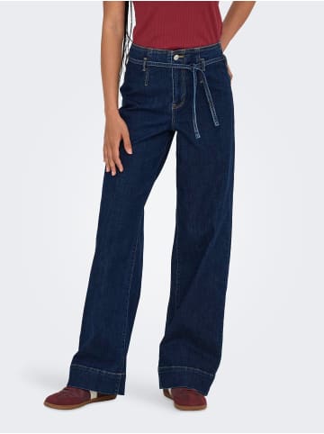 ONLY Jeans mit weitem Bein in Dark Blue Denim
