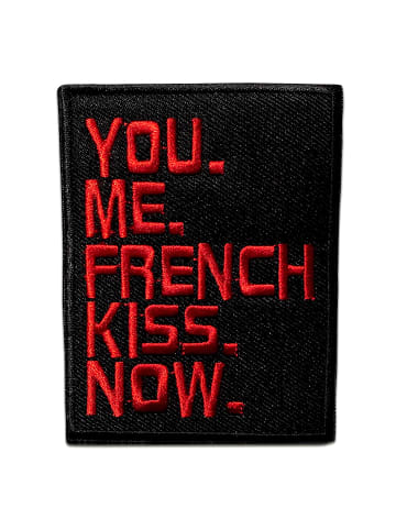 Catch the Patch You Me French Kiss NowApplikation Bügelbild inSchwarz
