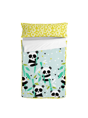 Happy Friday Panda garden blue Kinder schlafsack