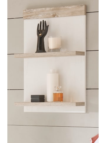 Furn.Design Hängeregal Pinie weiß, Oslo Pinie Landhaus, Wandregal hängend, 40 x 62 cm