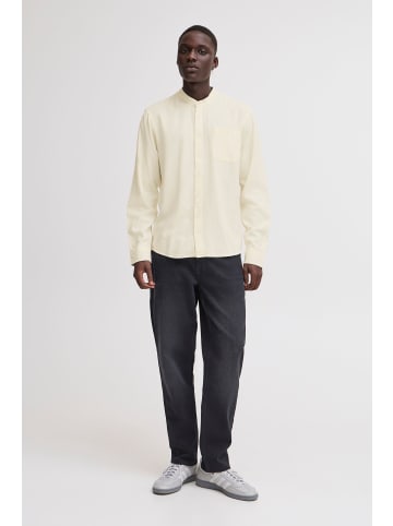 BLEND Langarmhemd BHBOBBY Shirt mandarin in weiß