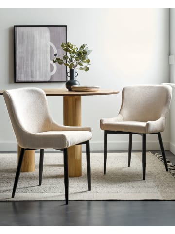 Beliani 2er-Set Esszimmerstuhl EVERLY in Beige/Schwarz