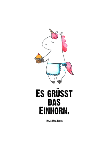 Mr. & Mrs. Panda Sport Trinkflasche Einhorn Muffin mit Spruch in Weiß