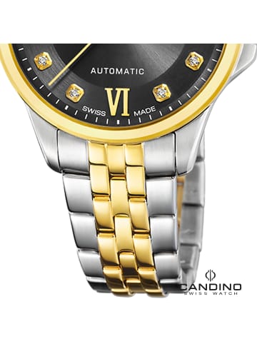 Candino Analog-Armbanduhr Candino Automatik silber, gold mittel (ca. 34mm)