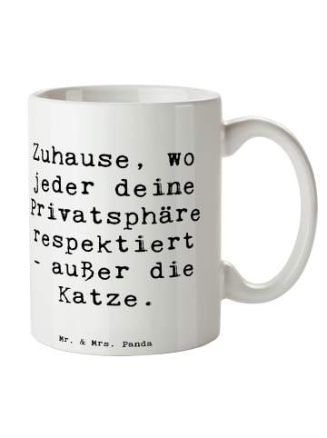 Mr. & Mrs. Panda Tasse Geborgenheit im Zuhause mit Spruch in Weiß