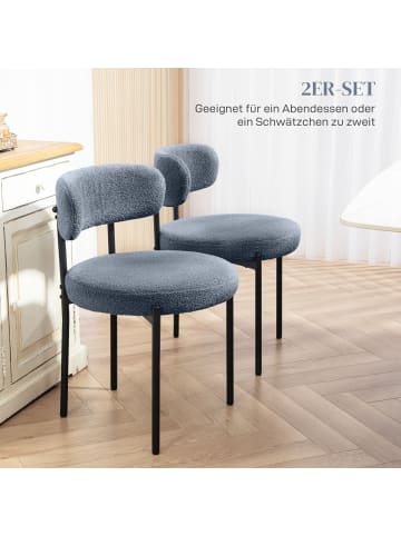 HOMCOM Esszimmerstühle-51L x 51B x 76H cm-Grau