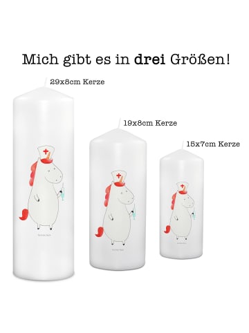 Mr. & Mrs. Panda Wachskerze Einhorn Krankenschwester ohne Spruch in Weiß