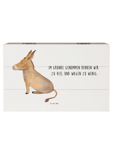 Mr. & Mrs. Panda Schatztruhe Esel mit Spruch in Weiß