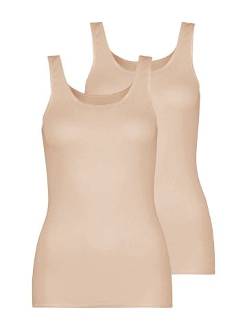 Nina von C. 2er Pack Damen Achseltop in latte macchiato