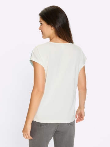 Sieh an! Kurzarmshirt in ecru-dunkelblau